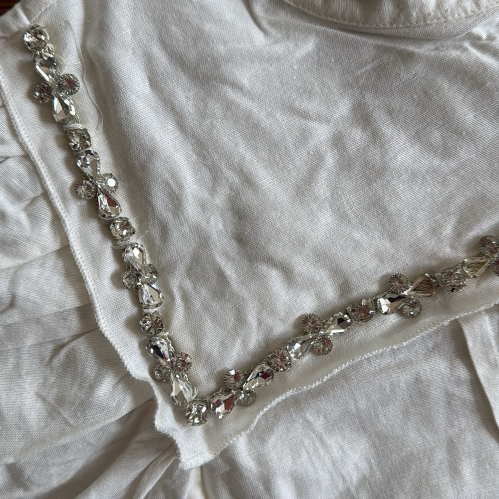 Anthropologie Forever That Girl Puff-Sleeve Embellished Blouse - Picture 5 of 7